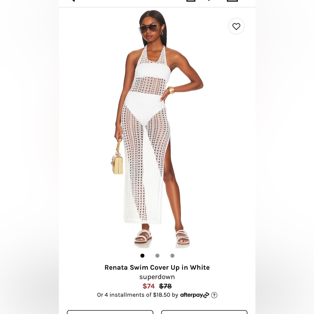 SUPERDOWN white swim cover up size medium
